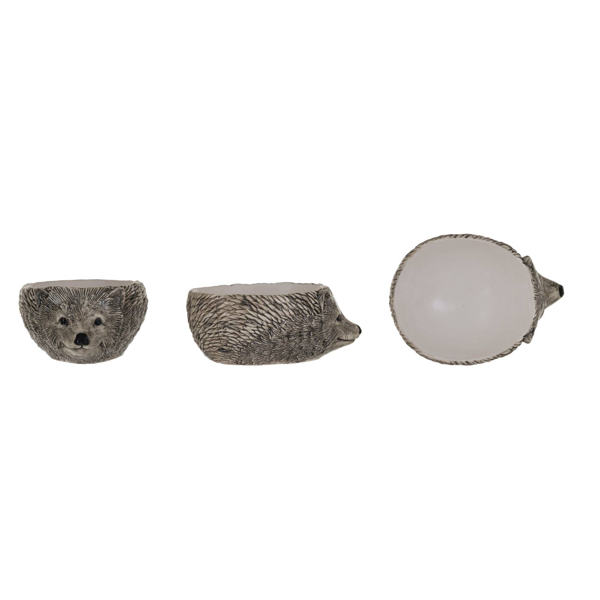 Hello Honey® 8" Brown & Cream Stoneware Hedgehog Bowl